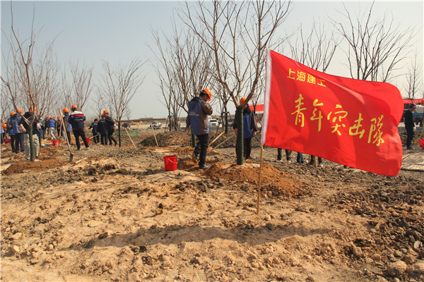 党旗增辉 撸起袖子加油干 植树栽花 扮靓美丽瓯江口.JPG